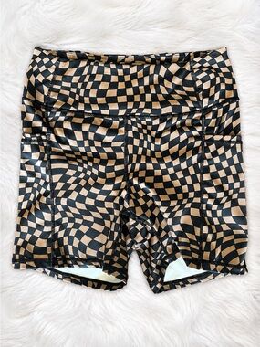 iBodi Optical Checkered Biker Shorts Medium